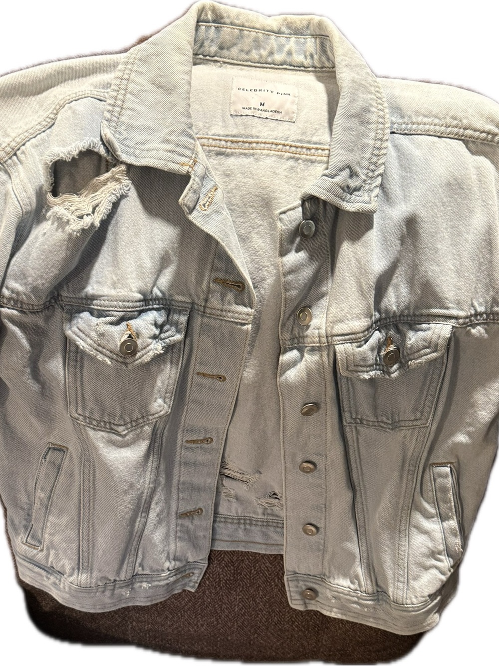 Celebrity Pink Light Blue Denim Jacket